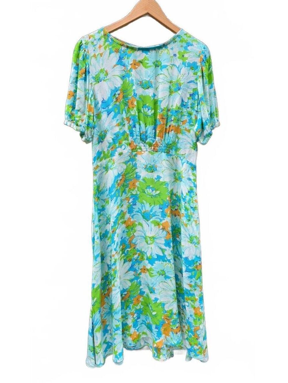 Faithfull The Brand Beline Floral Dress Medium 8 Short Puff Sleeve Summer Boho